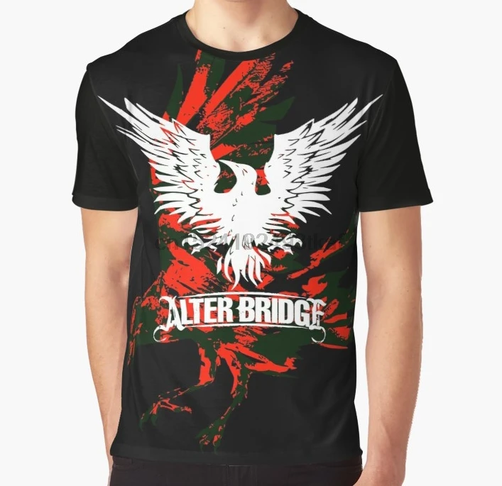 Футболка с принтом по всему миру, Мужская забавная футболка, Alter Bridge-Blackbird Backdrop Graphic, женская футболка