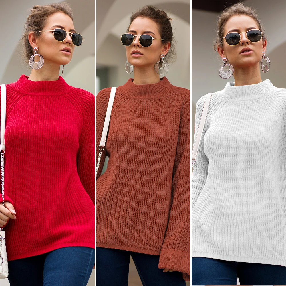 White Flare Long Sleeve Women Sweaters and Pullovers 2019 Autumn Winter Fashion Loose Jumpers Korea Style Girl Knitted | Женская одежда