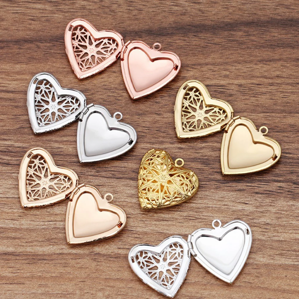 30pcs/Lot Hollow Heart Photo Frame Locket Charms Vintage Copper Pendants for Jewelry Making Gifts | Украшения и аксессуары