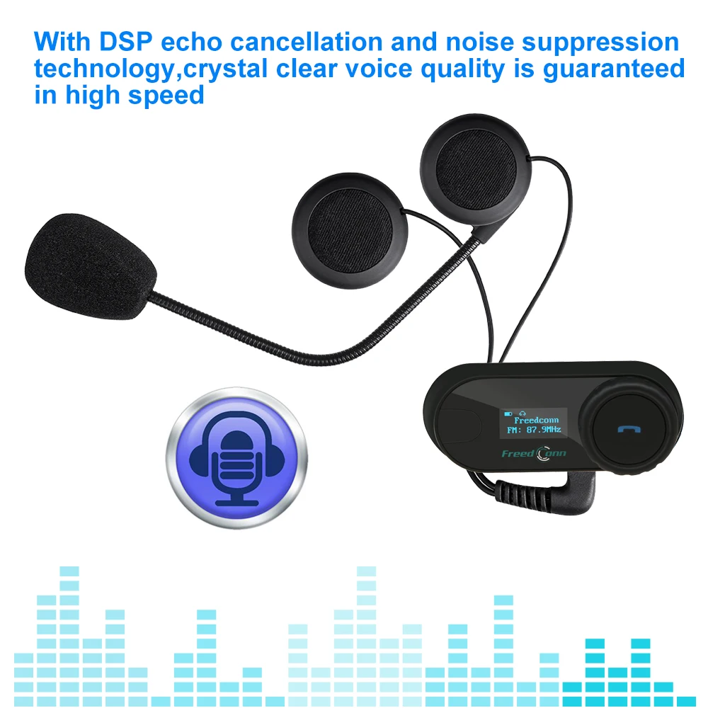 FreedConn TCOM-SC BT Bluetooth водонепроницаемый мотоциклетный шлем домофон микрофон гарнитура с ЖК-экраном fm-радио