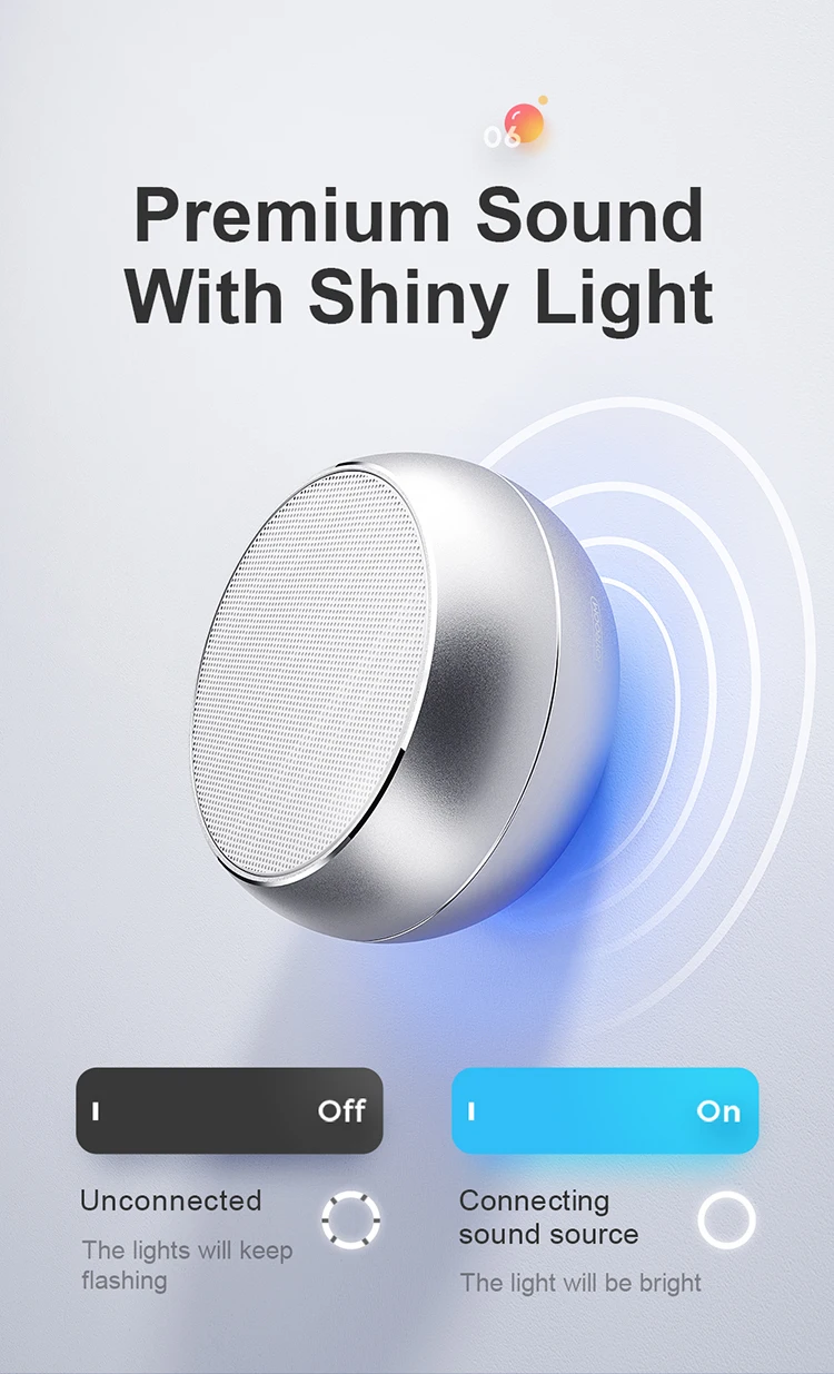 JOYROOM Bluetooth беспроводной динамик бас из нержавеющей стали портативный динамик