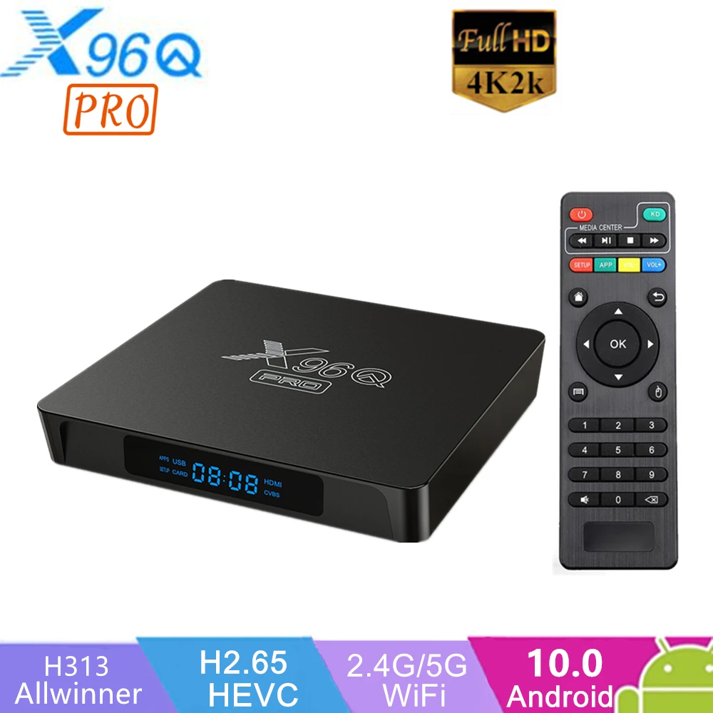 X96Q PRO TV Box Android 10.0 Allwinner H313 Quad Core 2.4G/5G Wifi H ...