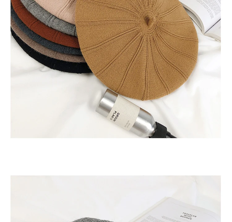 Wool Beret Hat New Winter Women's Casual Beret Caps British Artist Beret Hat Pumpkin Hat