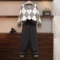 Suit Женский теплый спортивный костюм из двух частей, Трикотажный костюм, комплект одежды для осени и зимы размера плюс, свитер с v-образным вырезом и штаны-шаровары - Цвет: Suit