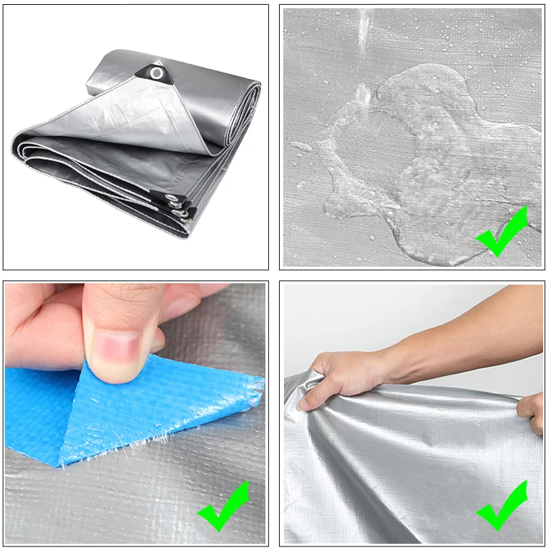 0 32 мм серебристое ПЭ непромокаемый ткань брезента уличный тент козырек от солнца