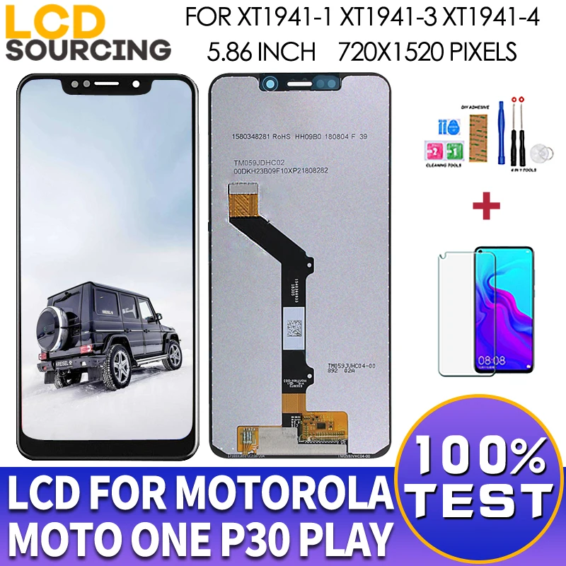 5.86 inch For Motorola Moto P30 Play LCD Display Touch Screen Digitizer Assembly moto one p30 play XT1941 Replace | Мобильные