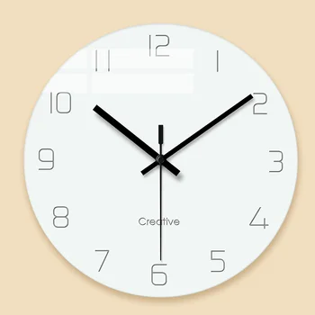 

Nordic 12 Inch Wall Clock Mute Living Room Minimalist Wall Watch Quartz Round Clocks Modern Decorative BB50WC