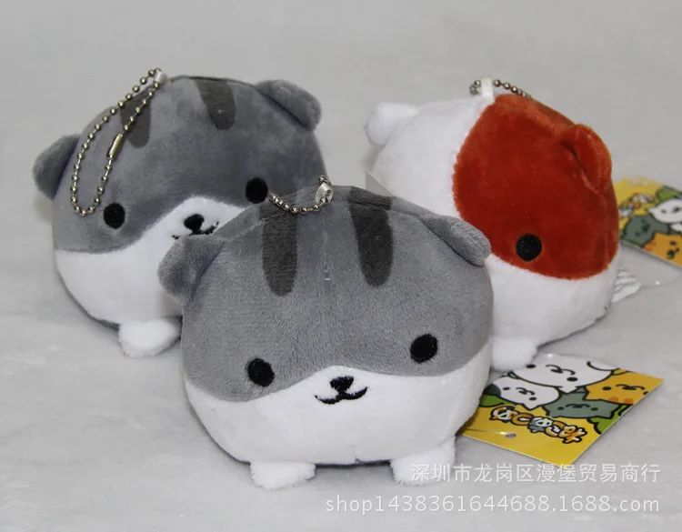 Мультфильм анимация Неко Atsume плюшевые игрушки маленький кулон милый кот во дворе серовато-Белый Кот плюшевые подвесные украшения
