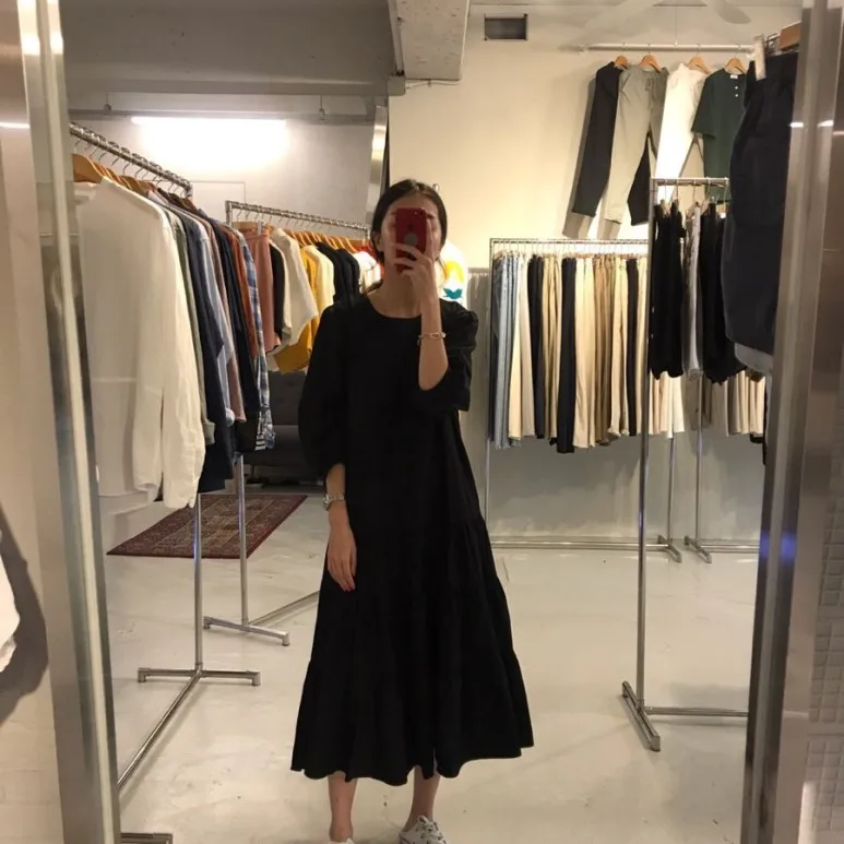 WHITNEY WANG осеннее модное уличное платье в Корейском стиле в клетку женское повседневное осеннее платье
