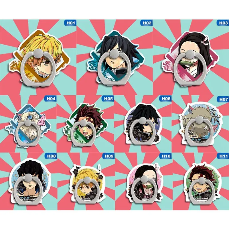 Аниме Demon Slayer Kimetsu No Yaiba милые девушки телефон крепление палец кольцо держатель Мобильный стенд аниме косплей