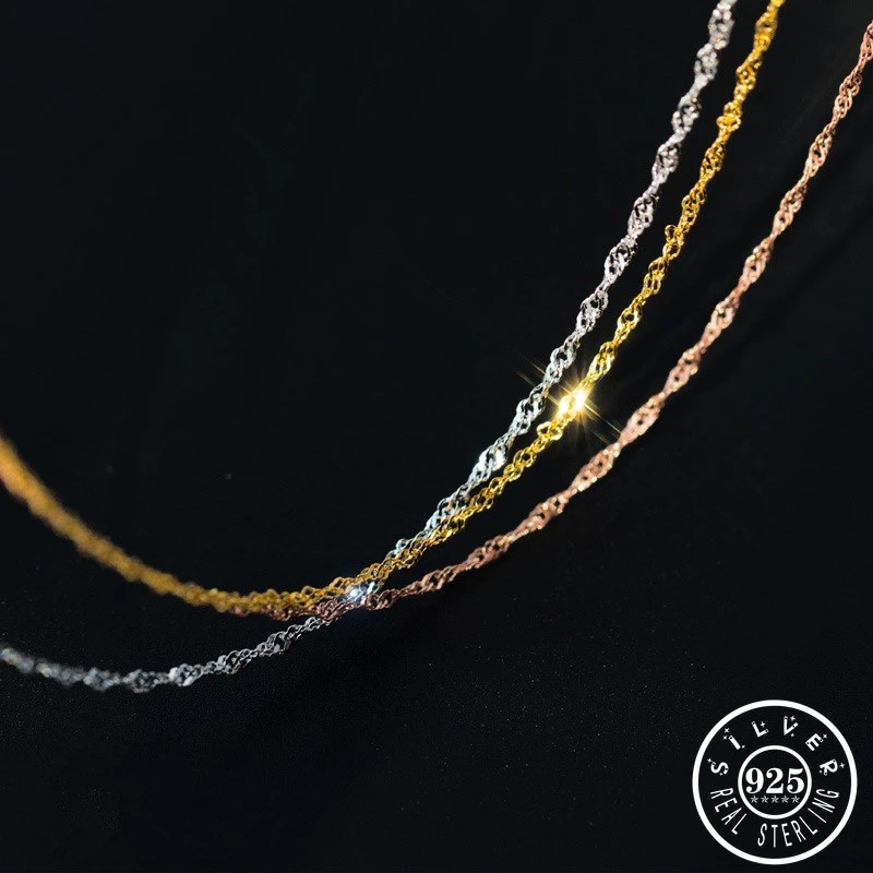 Золото/серебро/розовое золото Цвет покрытием водная волна 925 стерлингового