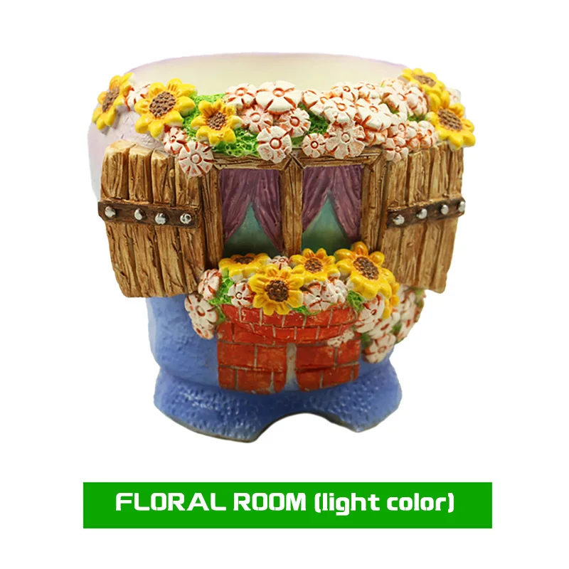 floral light Креативные смолы ананаса грибы цветы горшок семена бонсай Орхидея кактус мох папоротник цветочный кашпо микро пейзаж - Цвет: floral light