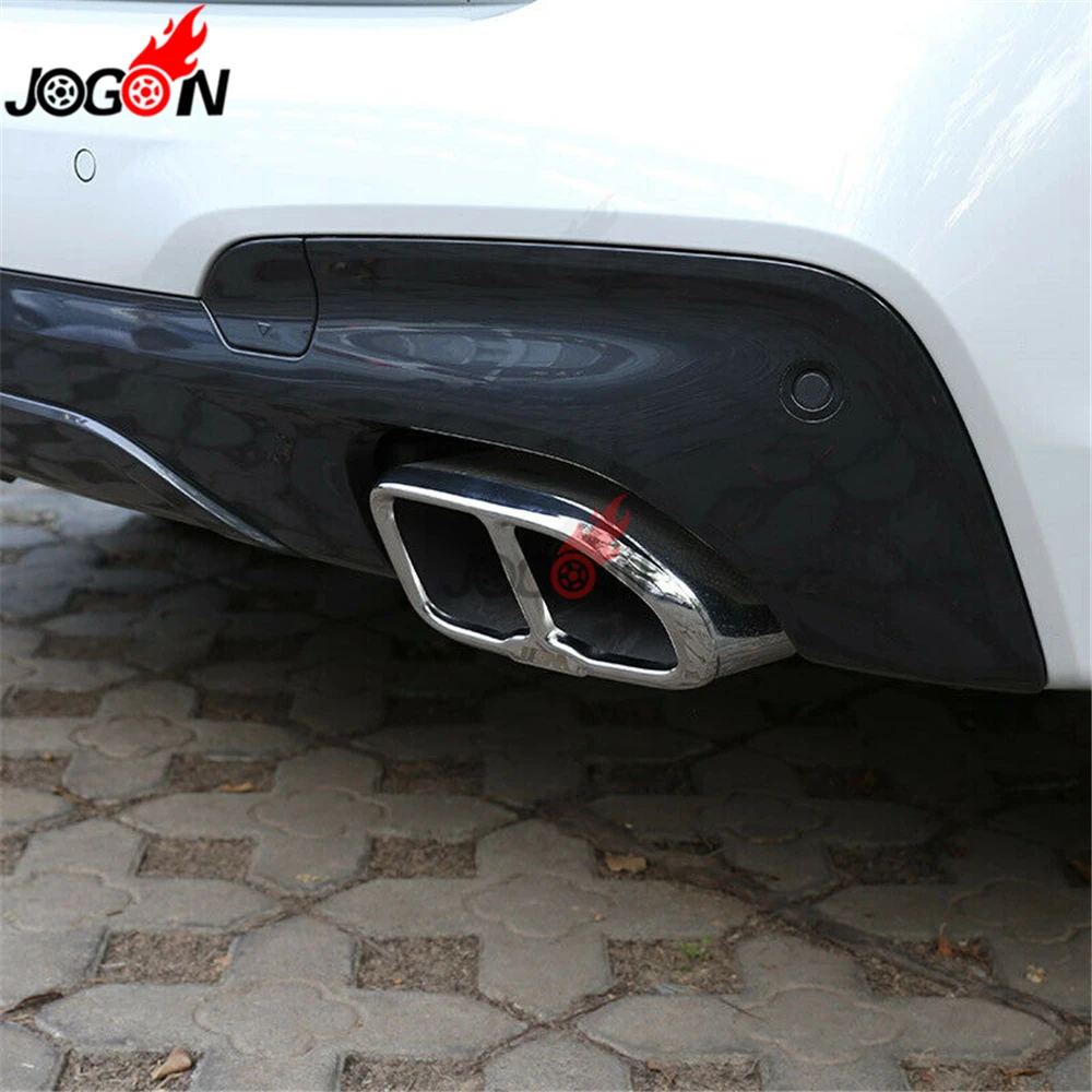 

Нержавеющая сталь кончик Обложка для BMW X3 G01 X4 G02 2018 2019 заднего двойной выхлопной глушитель выхлопных газов наклейки на трубу отделка 2 шт.
