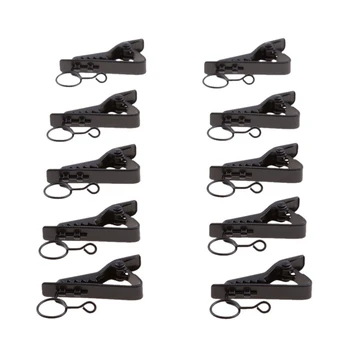 

10 Pack Mini Ring Type Microphone Clip Hold Shock Secure Lapel Mic Clamp Replacement Kit for Headset Microphones,Metal
