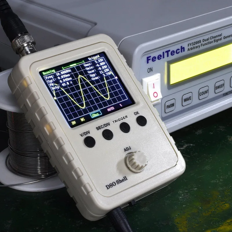 Полностью Собранный DSO FNIRSI-150+ BNC 50Vpk DIY цифровой осциллограф комплект с корпусом