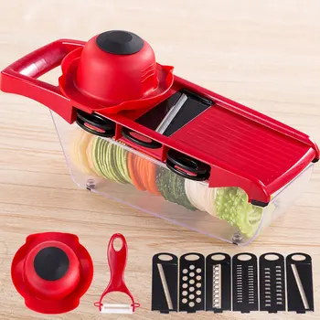 

Mandoline Slicer Vegetable Cutter with Stainless Steel Blade Manual Potato Peeler Carrot Cheese Grater Dicer Kitchen Tool