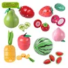 Montessori Kid Cut Fruit Gift 3DWooden Simulation Strawberry Pineapple Magnetic Children Play House Kitchen Educational Toy Gift 1