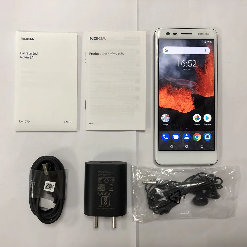 Смартфон NOKIA 3,1, 3 ГБ ОЗУ, 32 Гб ПЗУ, 5,2 дюймов, 18:9, HD экран, 2990 мАч, 13,0 МП+ 8,0 МП, Android 9, Восьмиядерный мобильный телефон MT6750N