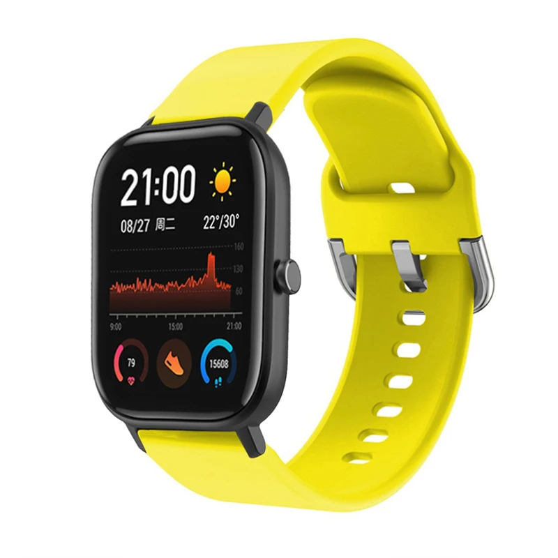 Силиконовый ремешок для Xiaomi Huami Amazfit Bip GTS Stratos 2 Pace Band 20 мм спортивный ремешок для samsung gear S3 huawei GT