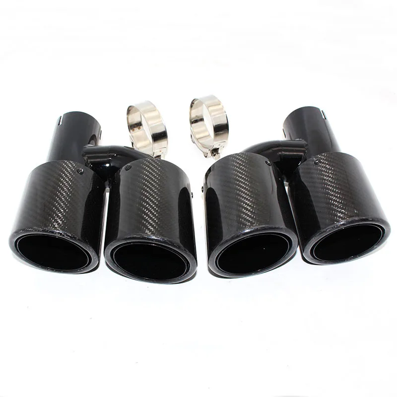 1pcs auto parts modified universal dual light black car exhaust pipe 4 tail throat suitable   SZ005