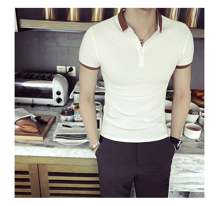 Повседневные мужские Поло, Para Hombre Camisa Polo, Корейская новая брендовая мужская рубашка поло, мужская хлопковая рубашка с коротким рукавом, мужские топы, Mannen Kleding