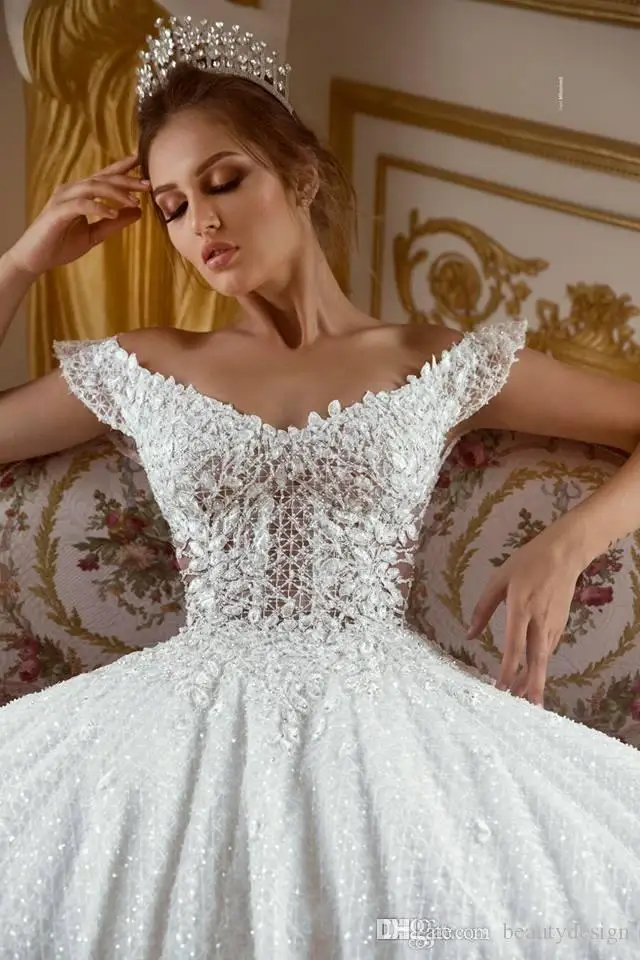 Vestido De Novia, арабское кружевное бальное платье с открытыми плечами и бусинами, свадебные платья, аппликация в стиле кантри, свадебные платья, платье невесты