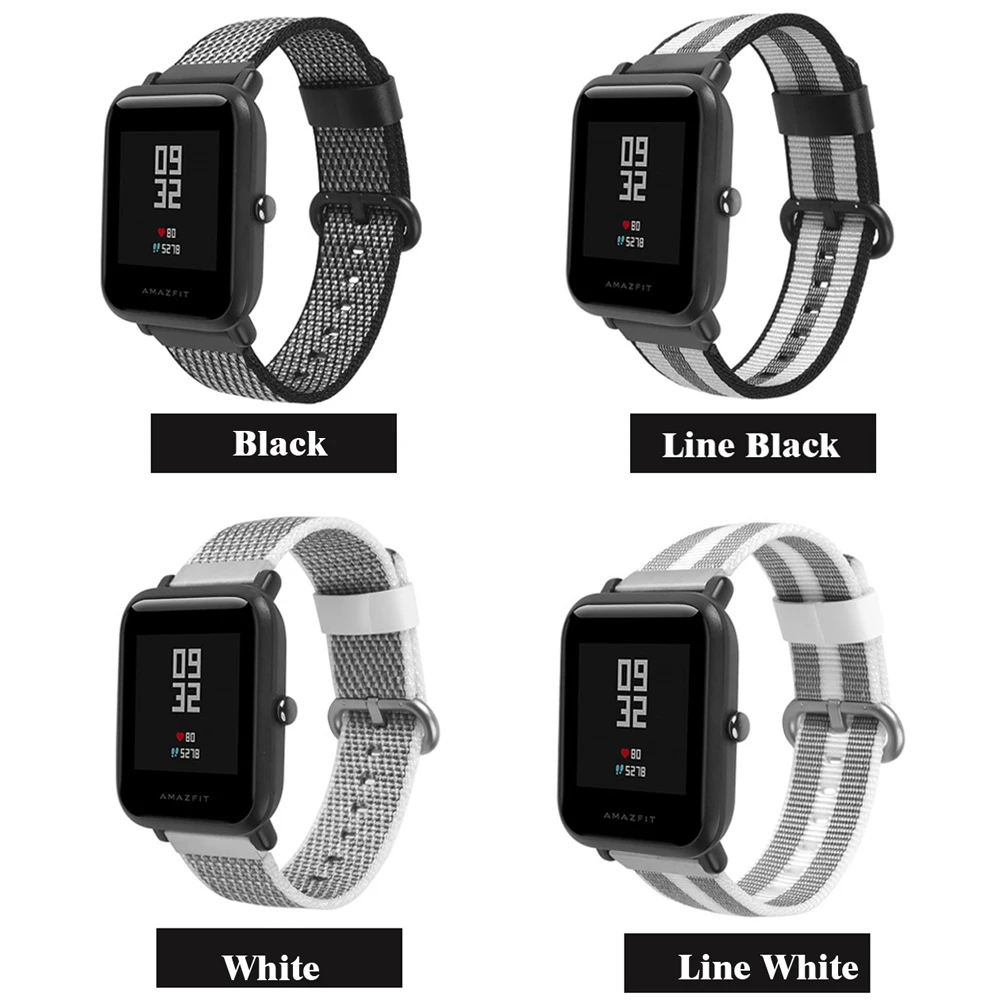 YHNUJM Nylon Watch Band+PC Case Cover Screen Protector for Xiaomi Huami Amazfit Youth Bip Strap 20mm Smart Watchband
