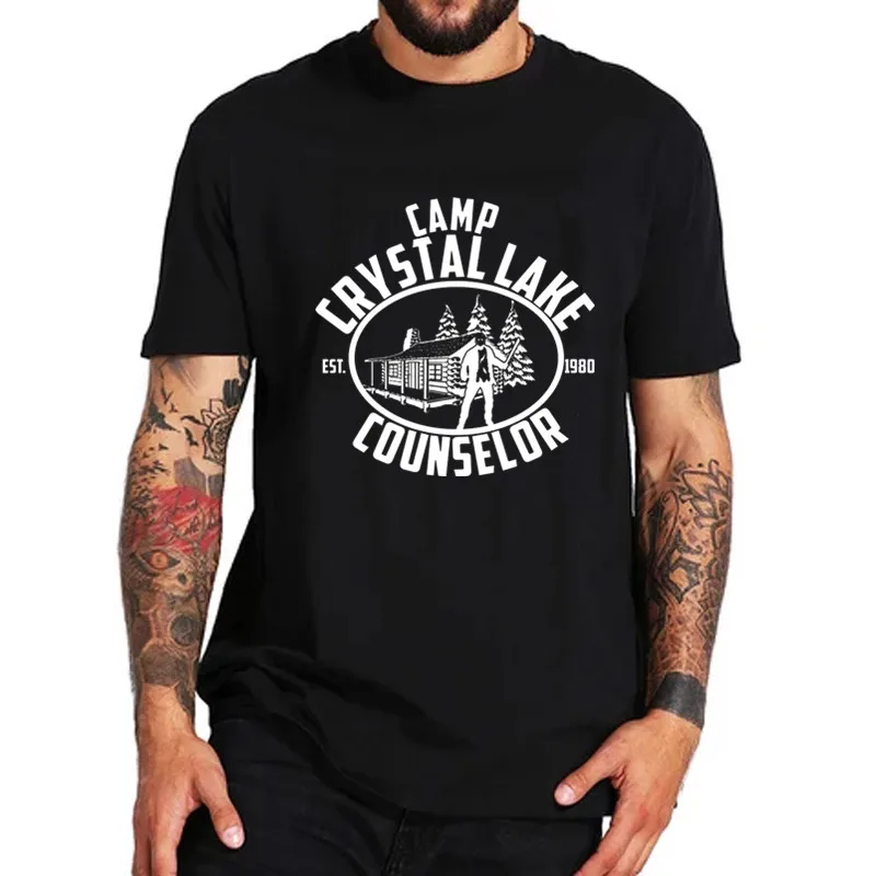 

2019 New Camp Crystal Lake Vintage Sign The 13 Friday Jason Horror 13Th Black T-Shirts Men Print Cotton Short Sleeve T-shirts