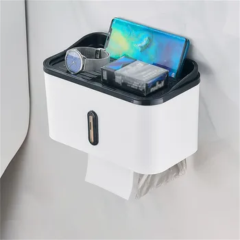 

Waterproof Non-perforated Toilet Paper Towel Holder Wall Mount Plastic Pumping Paper Towel Storage Tissue Box Bathroom Products