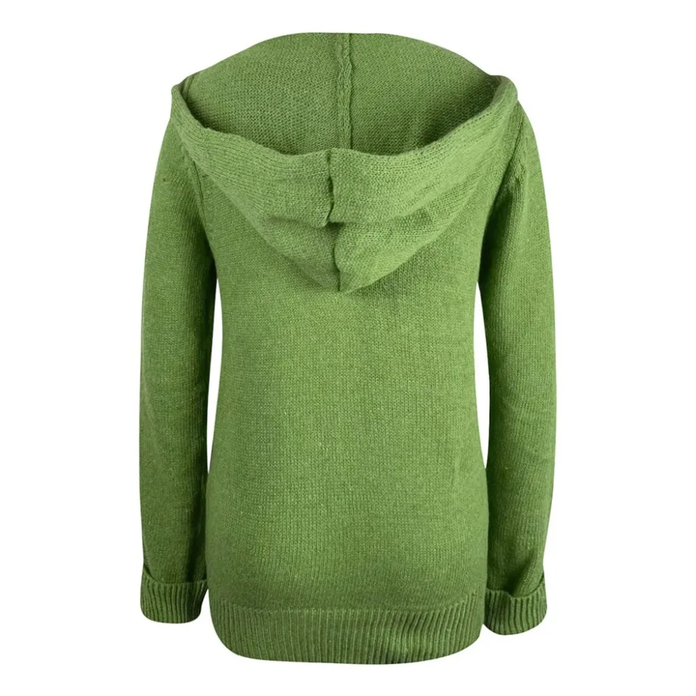 Fashion Long Cardigan Women Fashion Harajuku Loose Button Knit Hooded Sweater Women Casual Oversized Jacket Coat Autumn