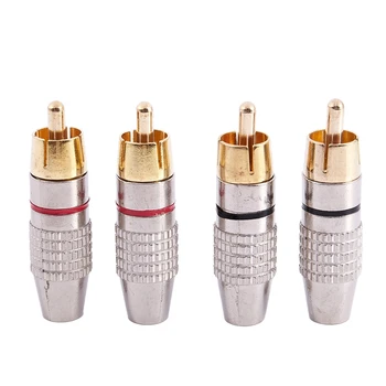 

4 x RCA Male Plug Non Solder o Video Locking Adapter Connector