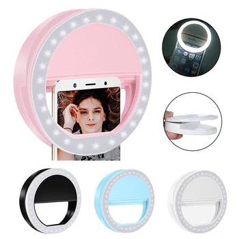 

Universal Selfie LED Ring Flash Lumiere Telephone Portable LED Selfie Lamp Luminous Ring Clip For Cell Phone Smartphone