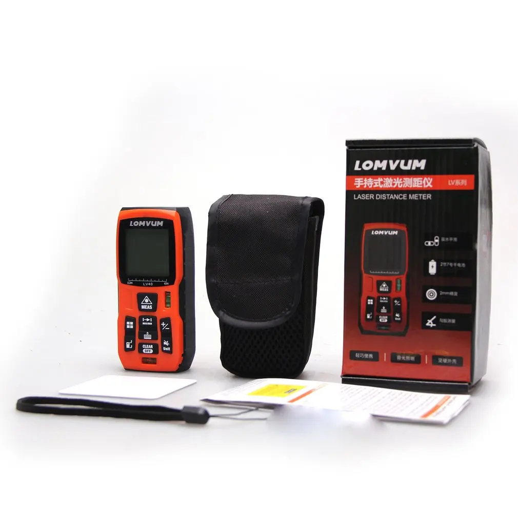 

Portable Handheld Digital Laser Rangefinder Distance Meter Measure Tape 40m Range Finder Area Volume Measure Diastimeter
