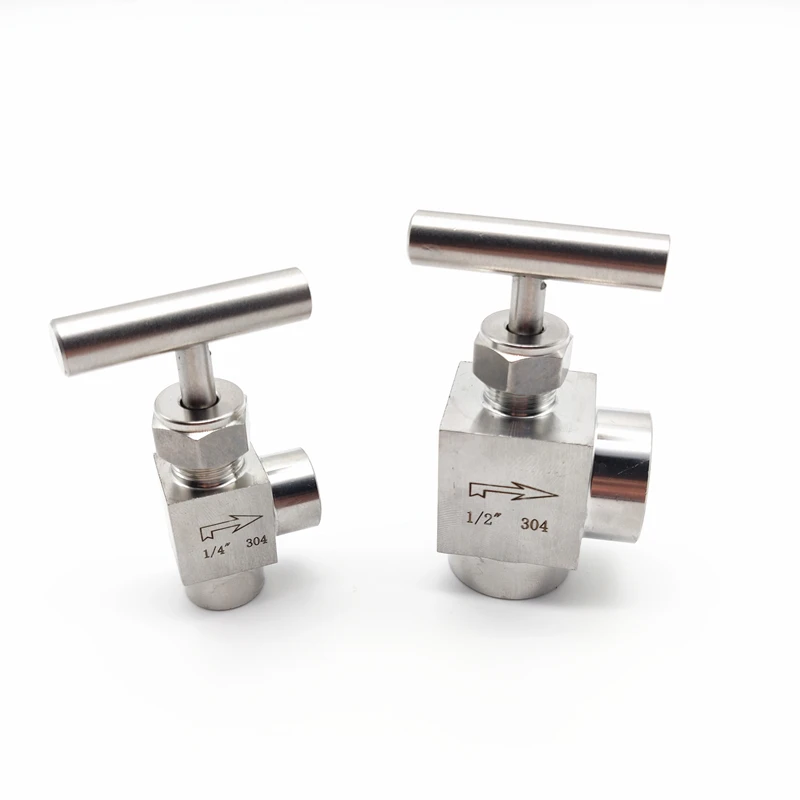 1/" 1/4" 3/" 1/2" G Женский угловой игольчатый клапан кран 304 нержавеющий контроль потока с одной ручкой для воды, газа, масла