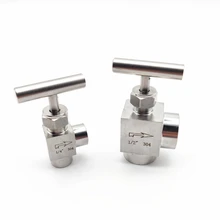 1/" 1/4" 3/" 1/2" G Женский угловой игольчатый клапан кран 304 нержавеющий контроль потока с одной ручкой для воды, газа, масла