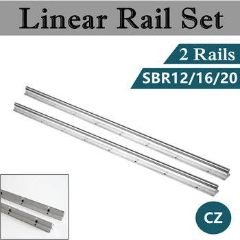 

2PC Bearing linear supported rail SBR12 SBR16 SBR20 300/400/500/600/800/1000/1200/1500mm linear guide rail shaft rod CNC rounter