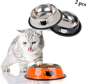 

New Dog Cat Bowls Stainless Steel Travel Footprint Feeding Feeder Water Bowl Pet Dog Puppy Cats Outdoor Food Dish Pet Products