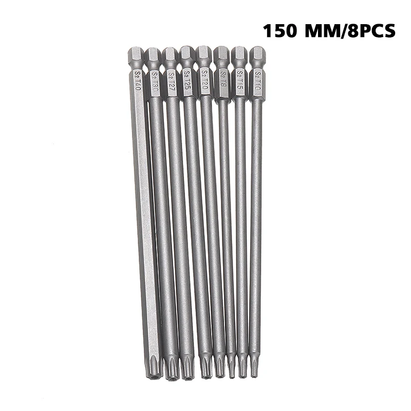 T8-T40 Long Screwdriver Bits Made Of Material Durable Anti-Impact And Tough