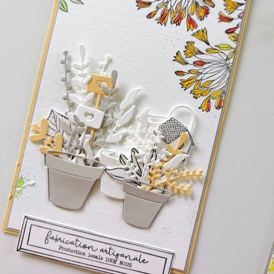 냄비 식물 상자 금속 절단 다이 스크랩북 스텐실 다이 컷 카드 만들기 DIY 장식 공예 엠보싱 새로운 다이 2019