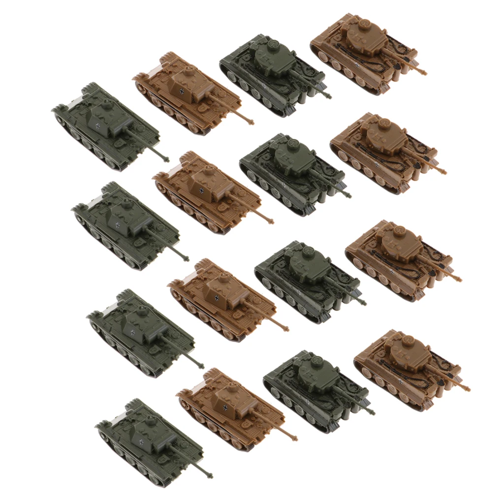 

16X Collectible 1/144 Kids Toy German VI Ausf E Tiger I+V Panther Tank Models Toys