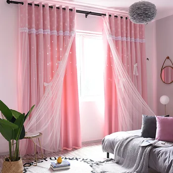 

New European and American Style Curtains for Living Room High Shading Curtains for Kids Romantic Princess Room for Girls