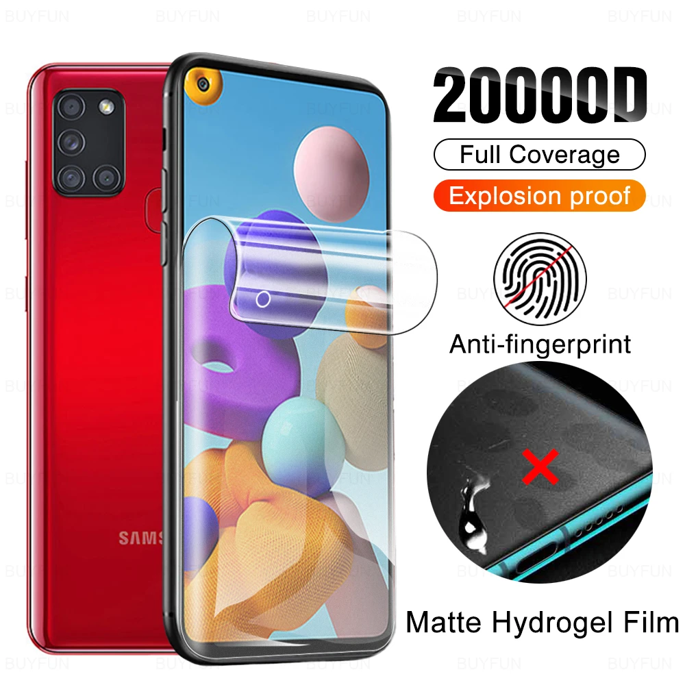 Matte Anti Fingerprint Hydrogel Film For Samsung Galaxy 1s 1 0e M21 Screen Protector A 2 1 21 S 21s Not Protective Glass Phone Screen Protectors Aliexpress