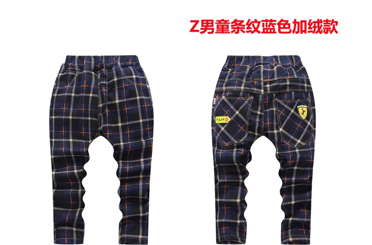 BOY'S Velvet Pants New Style Korean-style Thick Autumn And Winter CHILDREN'S Garment Trousers Baby Cowboy And Cotton-padded