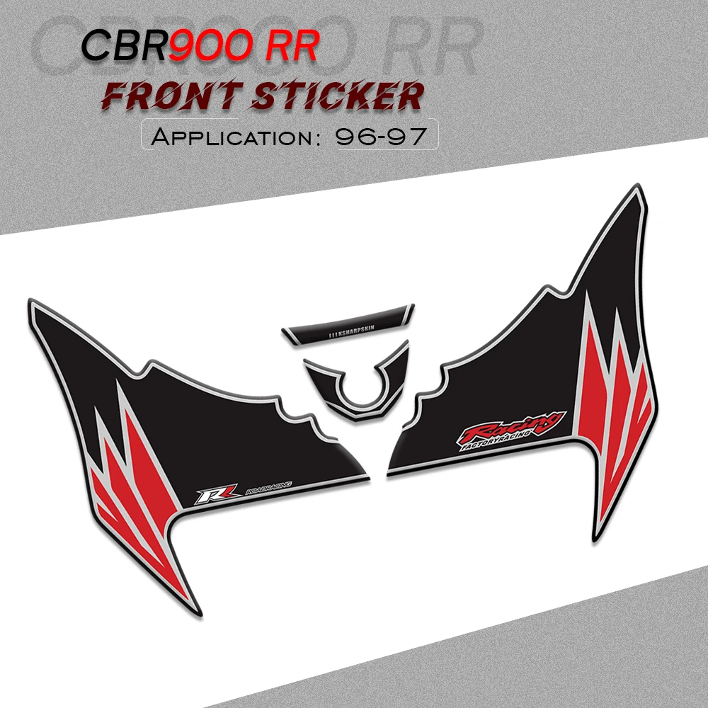 

Передняя обтекательная наклейка для мотоцикла, 3D-наклейки для Honda CBR900RR RRT RRV 1996-1997 cbr900 rr