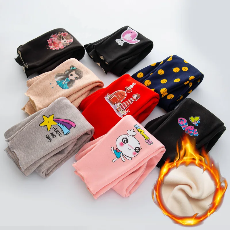 

Children's Clothes Girls Leggings Winter Leggings For Girls Cotton Elastic Waist Warm Pants Trousers For Little Girl