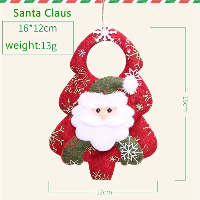 4 шт./компл. рождественские украшения для рождественской ёлки висячие украшения нетканый Лось Снеговик кукла кулон 3D Санта Клаус
