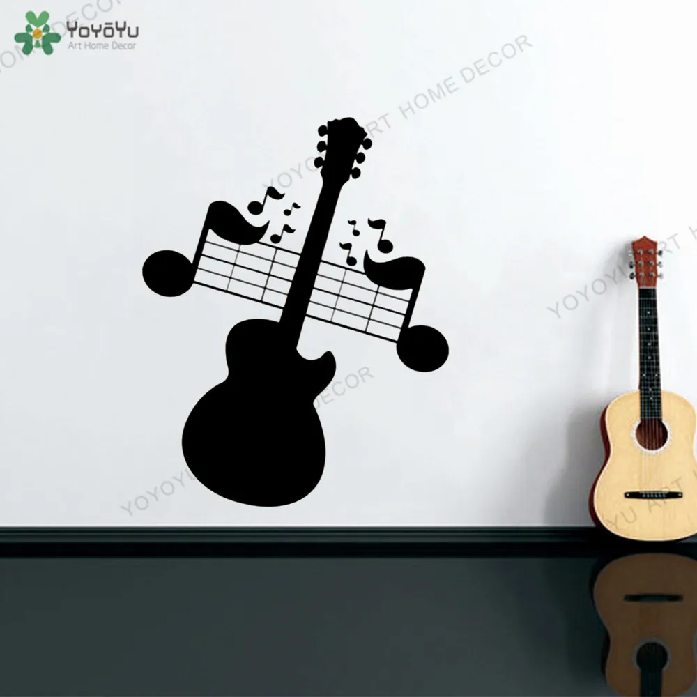 シンプルなギターparttern壁ステッカーロッククラブアートビニール壁デカールミュージシャン音楽防水壁紙家の装飾壁画rb592 Wall Stickers Aliexpress