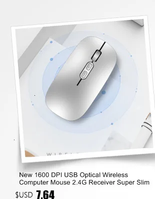 Новинка 1600 dpi USB оптическая беспроводная компьютерная мышь 2,4G приемник супер тонкая Бесшумная мышь 5 кнопок с USB для ПК ноутбука sh