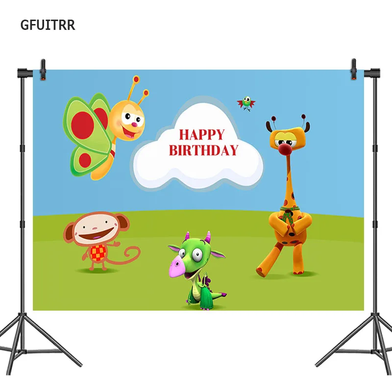 Nihoia Leo O Caminhão Fundo Para Crianças Festa De Aniversário Fotografia  Pano De Fundo Dos Desenhos Animados Grama Verde Vinil Banner Adereços -  AliExpress