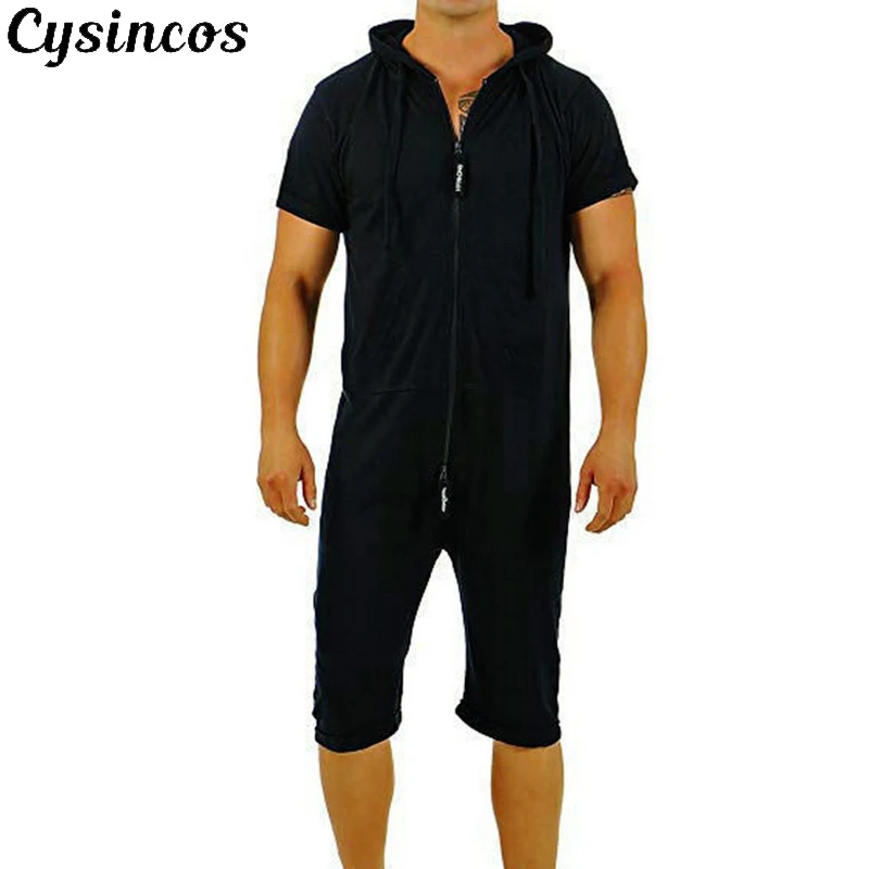 short sleeve zipper romper